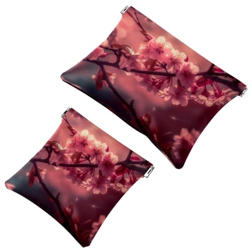 Rimani organizzato: 2 sacchetti rosa Art Cherry Blossom-288 Shrapnel - La tua borsa per il trucco Multicolore