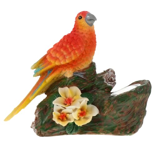 Sosoport Artificial Resin Bird Solar Lamp Garden Solar Light Decorative Resin Bird Garden Statue Lamp Garden Solar Outdoor Lights