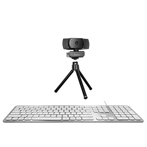Macally Ultra Slim Mac Keyboard and a 1080P Webcam, Enjoy Clear HD Streaming