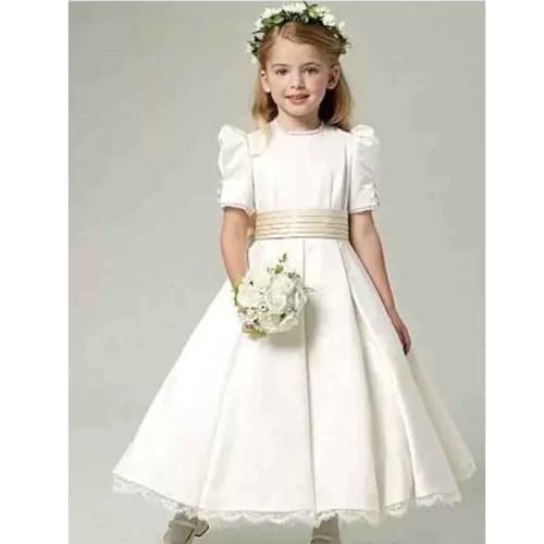 A-Line Length Flower Dress Girls Cute Prom Dress Sash Ribbon 3-16 Years2