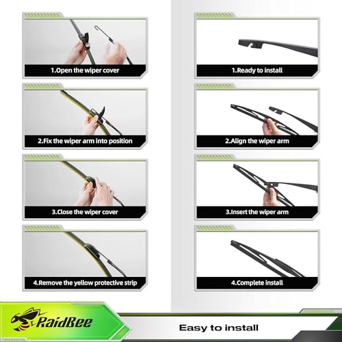 Image of Raidbee Silicone Windshield Wiper blades 3 pack Replacement for HONDA Odyssey 2005-2025 All-Season Silicone Windshield Wipers 26 inch 22 inch 16 inch