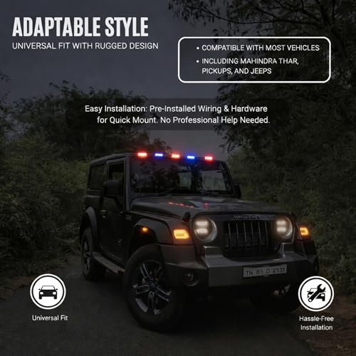 Image of UBH Roof Marker LED Lights For Cars, Trucks, Or Suv 4 X 4 Thar (UFO) (UFO Light (red and blue))
