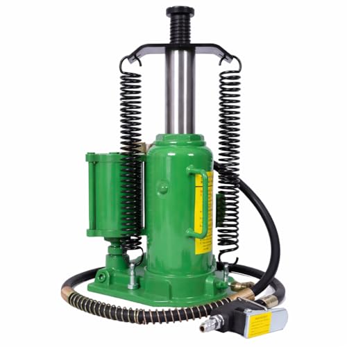 Air Jacks for Trucks Heavy Duty, Air Hydraulic Bottle Jack, Pneumatic Floor Jack with Manual Handle, Lifting Range 9.8-19.3" for Car RV Auto Repair Industrial Engineering (Green,12 Ton)
