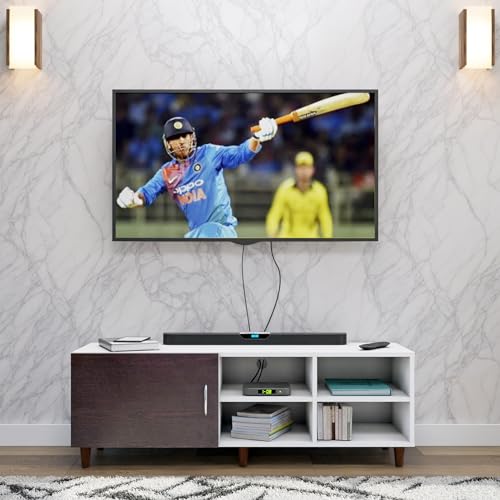 Image of VIKI Modern TV Unit for Living Room | Engineered Wood TV Cabinet with 1 Door Storage & 2 Open Shelves, Entertainment Unit, 140W x 48H x 40D cm | DIY | 1 Year Warranty (White & Wenge)