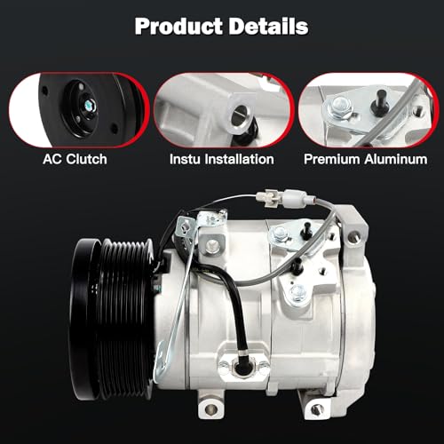 Image of cciyu AC Compressor Pump Fit for Toyota Tundra 4.6L 5.7L 2007-2021 | Replaces AC Compressor for Car 157325 158325 Powerful Cooling Quiet Operation