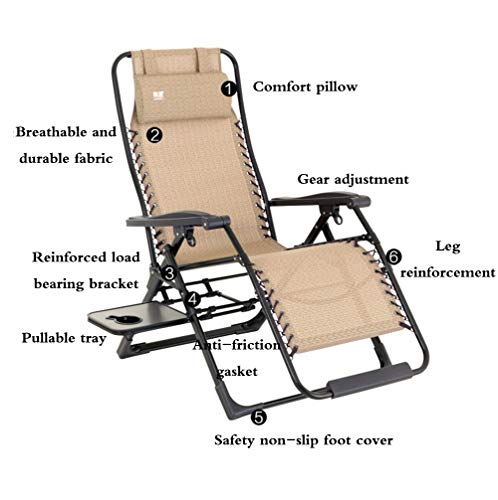 Fauteuil à dossier haut pliable marron avec étagère camping - 4