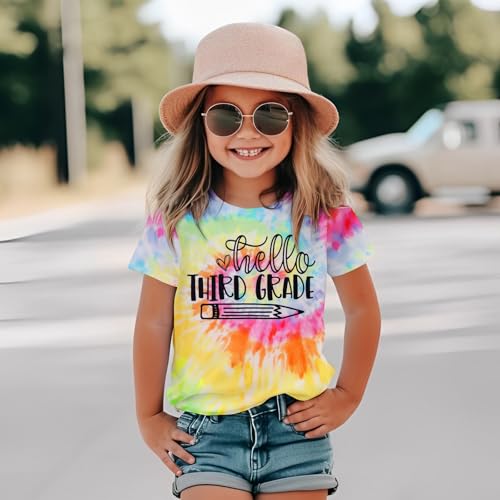 Image of MODNTOGA Kid Girl Boy First Day of School Shirt Back to School T-Shirt Hello Kindergarten 1st 2nd 3rd Grade Graphic Tee Tops