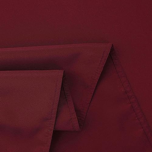 Image of FOLINS&HOME Burgundy Rectangle Waterproof Tablecloth, 60 x 120 Inch | Wrinkle Free Polyester Table Cloths, Spillproof Heavy Duty and Washable Table Cover for Party, Banquet - Rectangular /Oblong