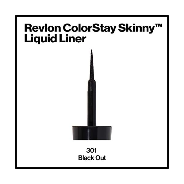 Revlon Skinny Liquid Eyeliner, ColorStay Eye Makeup, Waterproof, Smudge-proof, Longwearing with Ultra-Fine Tip, Black Out, 0.08 oz