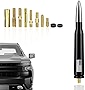 Ajxn 1 PC Car Truck Bullet Antenna, Automobile Antenna Mast, Suitable for GM Chevy Silverado 1500 3500 HD Avalanche GMC Sierra 1500 3500 Denali Heavy Duty Pickup Trucks Accessories (Silver)