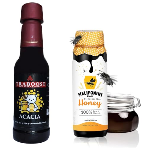 Meliponini Stingless Bee Honey 250ML with TraBoost Acacia Black Honey Jambi Indonesia 350ML