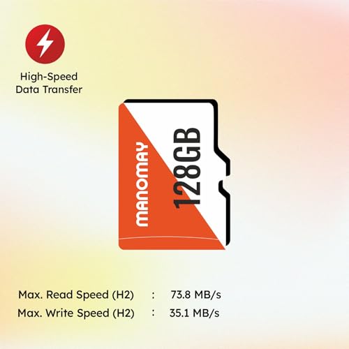 Image of Manomay 128 GB Micro Memory Card, High Speed Storage Card for Smartphones, Tablets, Cameras (128, GB)