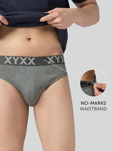 Image of XYXX Metrix Cotton Modal Brief for Men | Snug Fit with Anti-roll no-Marks Waistband | Printed Underwear for Men Combo