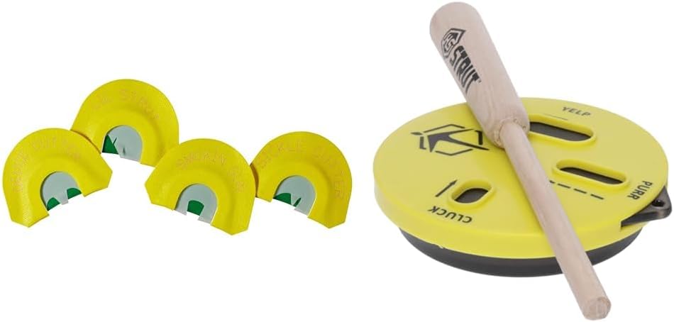 Hunters Specialties Strut Premium Flex Four Turkey Mouth Calls and Cookie Cutt'R Pot Call Bundle, 4 Items