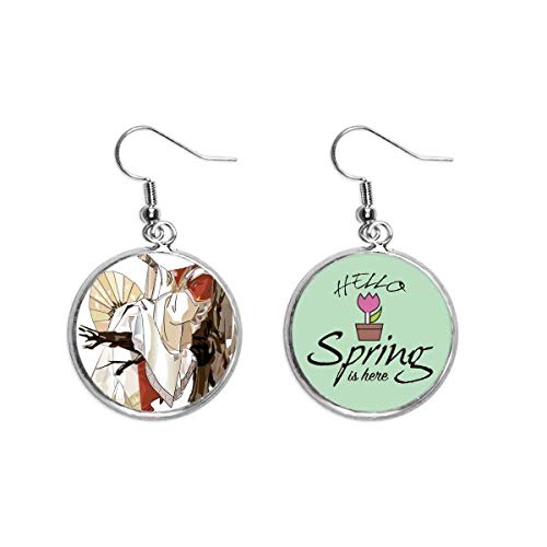 Pendientes de hombre con colgante de figura china arcaica y diseño exclusivo
