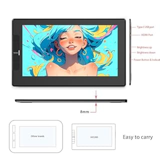 VEIKK VK1200 Drawing Tablet with Screen, 11.6 Inch Full-Laminated Graphic Drawing Monitor, with Battery-Free Pen and Tilt Function, 6 Customized Keys(Must be Connected to a Computer to Work)