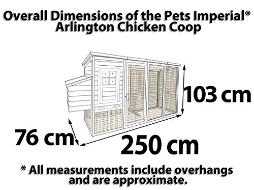 Pets Imperial® Arlington Flachdach-Hühnerstall mit Außenauslauf 2,5 m - Hühnerhaus - 250 cm (B) x 76 cm (T) x 103 cm (H) – Bild 6