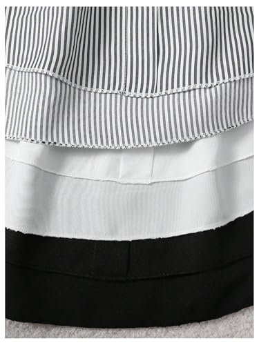SweatyRocks Women's 3 Pack Skirts Striped Button Elastic High Waisted Short Skirts4