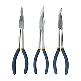 MANUFORE Jeu de 3 Pinces à Bec Long (Pinces Longues) 11 Pouces / 280 mm - Droite, 45° et...