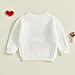 Lesimsam Toddler Baby Boy Valentine's Day Outfit Letter Embroidery Knit Sweater Long Sleeve Knitted Pullover Sweatshirt Top (A-White, 18-24 Months)
