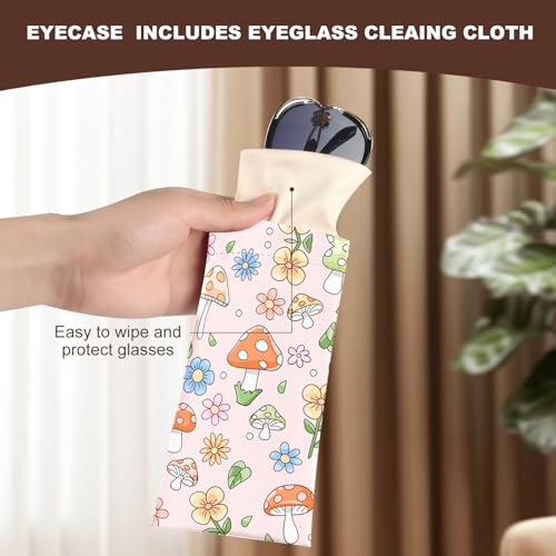 Image of Anikathy 2Pcs Sunglass Eyeglass Glasses Case Soft PU Leather with Cleaning Cloth Portable Glasses Pouch Bag for Men Women