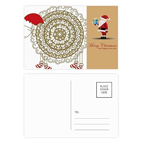 Bonnets de Noël avec cartes postales mouton pour repas de famille