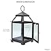 Hosley 12 Inch High Clear Glass and Iron Classic Style Lantern Ideal Gift for Festivities Parties Weddings Aromatherapy and Spa Settings O3