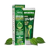Bentodent Fluoride Free Remineralizing Calcium Bentonite Clay Natural Toothpaste-Certified Organic Ingredients-SLS Free,Vegan, Sensitive and Teeth Whitening - Adult & Kids (Betel Leaf)