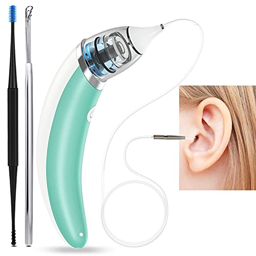 Ear-Wax-Vacuum Ear Water Remover Kit, 5 Levels Electric Ear Vacuum Wax Remover USB Charge Ear Suction Ear Wax Removal Soft Earwax Removal Kit