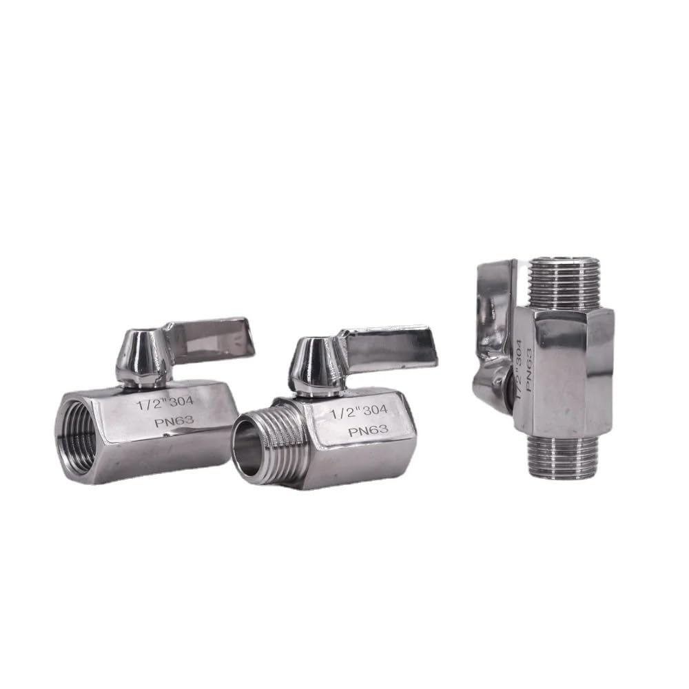 1/8" 1/4" 3/8" 1/2" 3/4" 1" BSP NPT żeński męski miniaturowy zawór kulowy sanitarny do domowego warzenia piwa SUS 304 316L ze stali nierdzewnej z uchwytem(Female to Female-npt Sus316l,1/8")