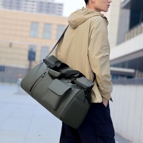 Image of CAVALO - Be Unique Men's Waterproof Oxford Duffle Bag | Large Capacity Travel, Gym & Business Hand Luggage with Wet /Dry Compartments, Laptop Sleeve & Shoulder Strap (Green)