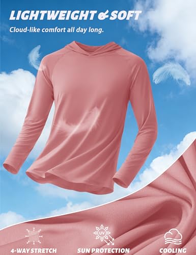 Image of KEFITEVD Men's Sun Hoodie Long Sleeve Fishing UPF 50+ SPF Quick Dry Shirts