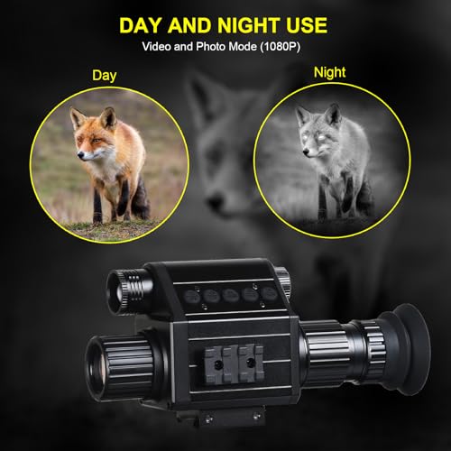 Digital Night Vision Monocular, IR Illuminator 850nm Night Vision Rifle Scope for Night Watching & Observations, 4X Digital Zoom, Save Photos & Videos with 32GB TF Card