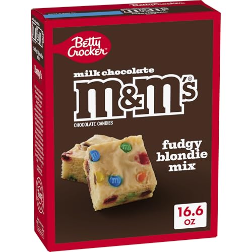 Betty Crocker Fudgy Blondie Bar Mix, with Milk Chocolate M&M'S Minis Chocolate Candies, 16.6 oz