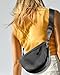 Crescent Bag for Women and Men, Fashion Medium Nylon Folding Crescent Moon Bag Single Shoulder Bag with Adjustable Strap (Black Grey)