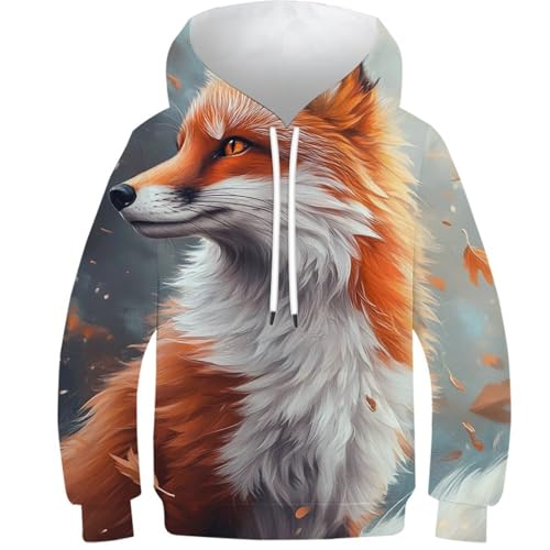 Sweat-shirt Autumn Fox pull 3D mignon vêtement automne unisexe 10-12 ans
