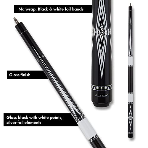 Taco de billar Action BW26 Black & White 18oz miniatura 3