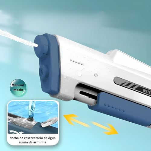 Arma d'água Brinquedo Elétrico Criança Adulto 1000ml Alta Pressão (AZUL)