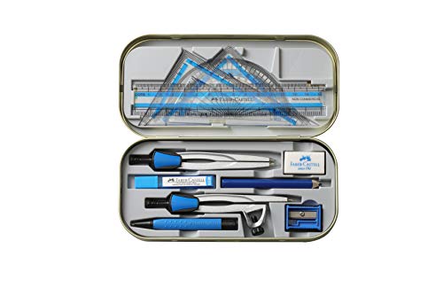 Image of Faber-Castell 48 Triangular Colour Pencils Stellar - Mathematical Drawing Instrument Box, Ink Multicolor