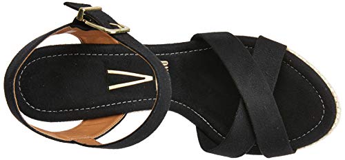 Sandalias Camurca Flex/Tecido Tram London, Vizzano, Feminino, Preto, 37