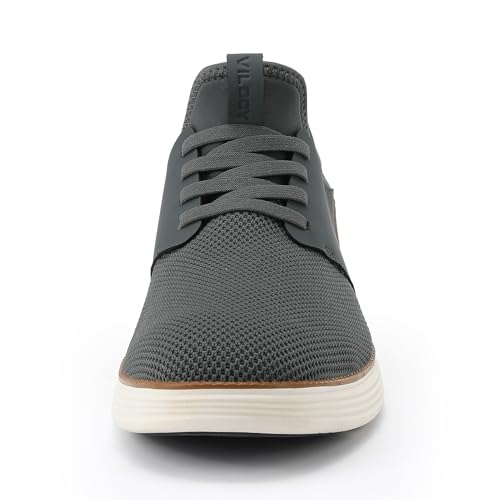 VILOCY Men's Slip On Casual Dress Sneakers Hands Free Fashion Sneakers Mesh Tennis Walking Shoes Comfortable Work Shoes Breathable Lightweight Non Slip Grey, EU44.5