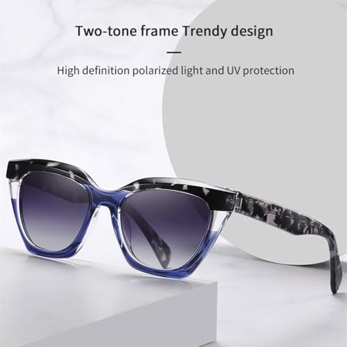 Lunettes de soleil œil de chat MUTYNE monture acétate durable bleu