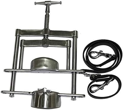Equine Dental Gunther Speculum Stainless Steel with Adjustable Leather Straps – Professional Horse Mouth Gag for Veterinary Dental Examination and Treatment