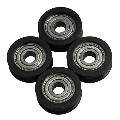 CNBTR 4Pcs U Type Groove Pulley Nylon Guide Pulley Rolling Bearing Roller Wheel 0.78