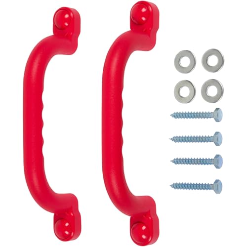 Swing Set Stuff Inc. Playground Handles with SSS Logo Sticker, Red, 10