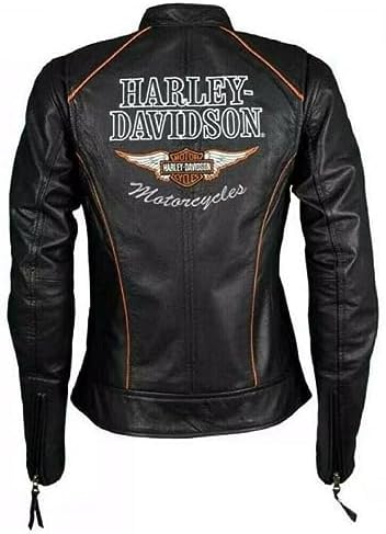 JACKETHUB Women’s Black Classic Leather Motorcycle Jacket, Biker Jacket for Ladies with Side Laces (US, Alpha, XX-Large, Regular, Regular, Black Faux Leather)