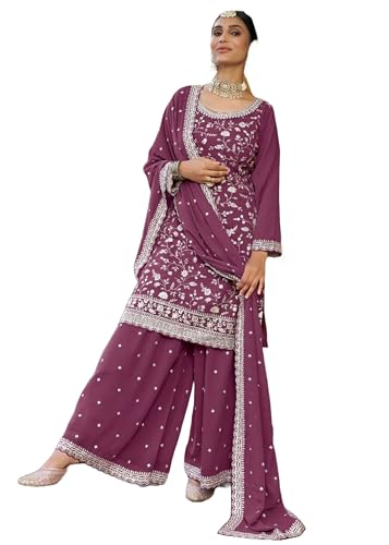 Costume indien Georgette brodé 12092 au drapé lourd parfait