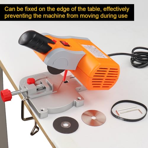 SI FANG Benchtop Mini Miter Cut-Off Saw Kit, Adjustable Max 45° Mini Cutter Tool Table Chop Bench Saw, for Cutting Metal Brass, Steel, Wood, Plastic, Carbon Arrow, Miniature Model Making