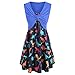 Produktbild Binggong Kleider Damen Lange Kleider Sommerkleid Mode Tops Vintage Print Patchwork Oansatz Zwei Stücke Plus Größe Ärmellos Abendkleider