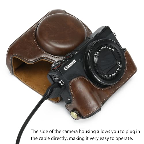 Funda de cuero PU para cámara Canon Powershot G7X miniatura 3